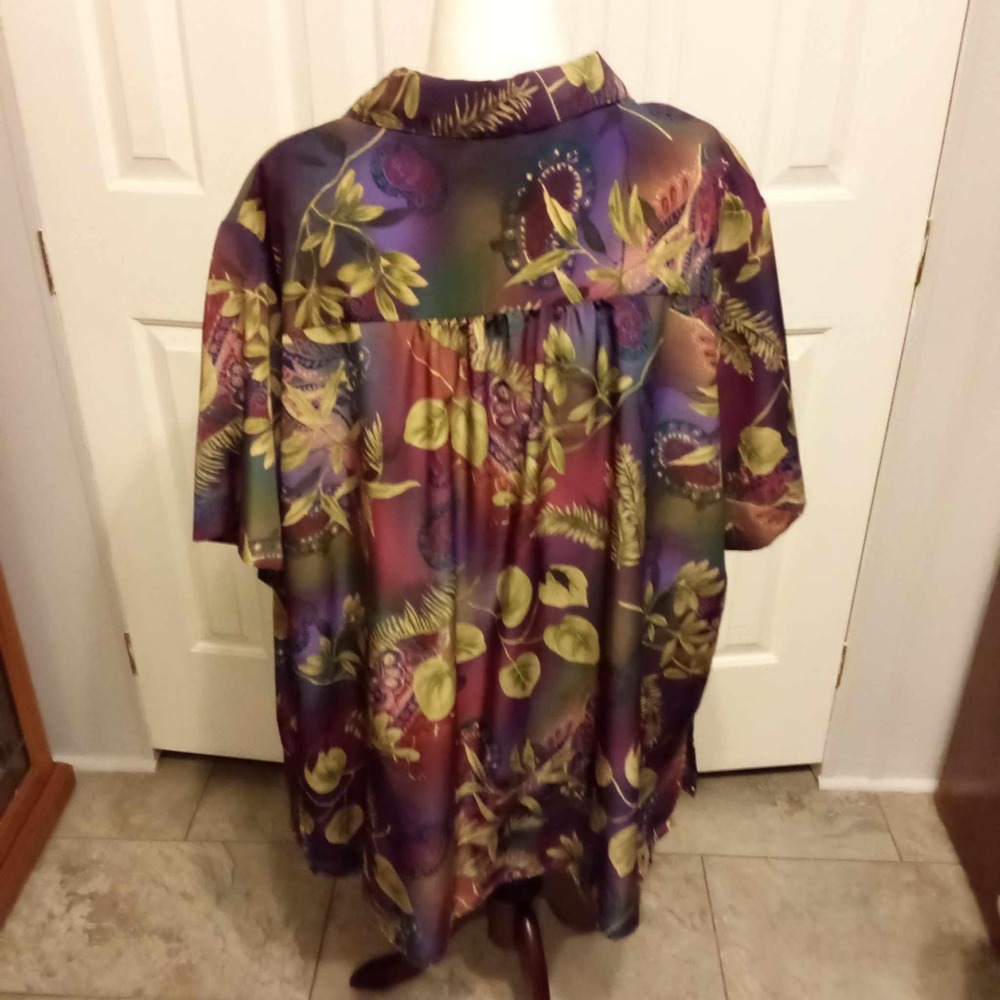 A‎ Personal Touch Womens 4X Floral Print Button Front Shirt Top Made in USA - Picture 2 of 3